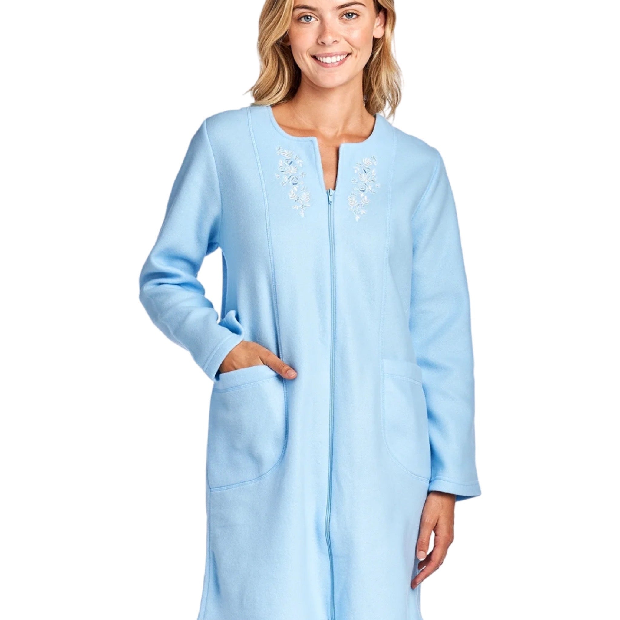 Bata Larga de Zipper con Manga Larga A50022 Aria