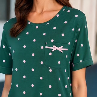 Camisa de Dormir a la Rodilla con Manga Corta T91329 Flora Nikrooz