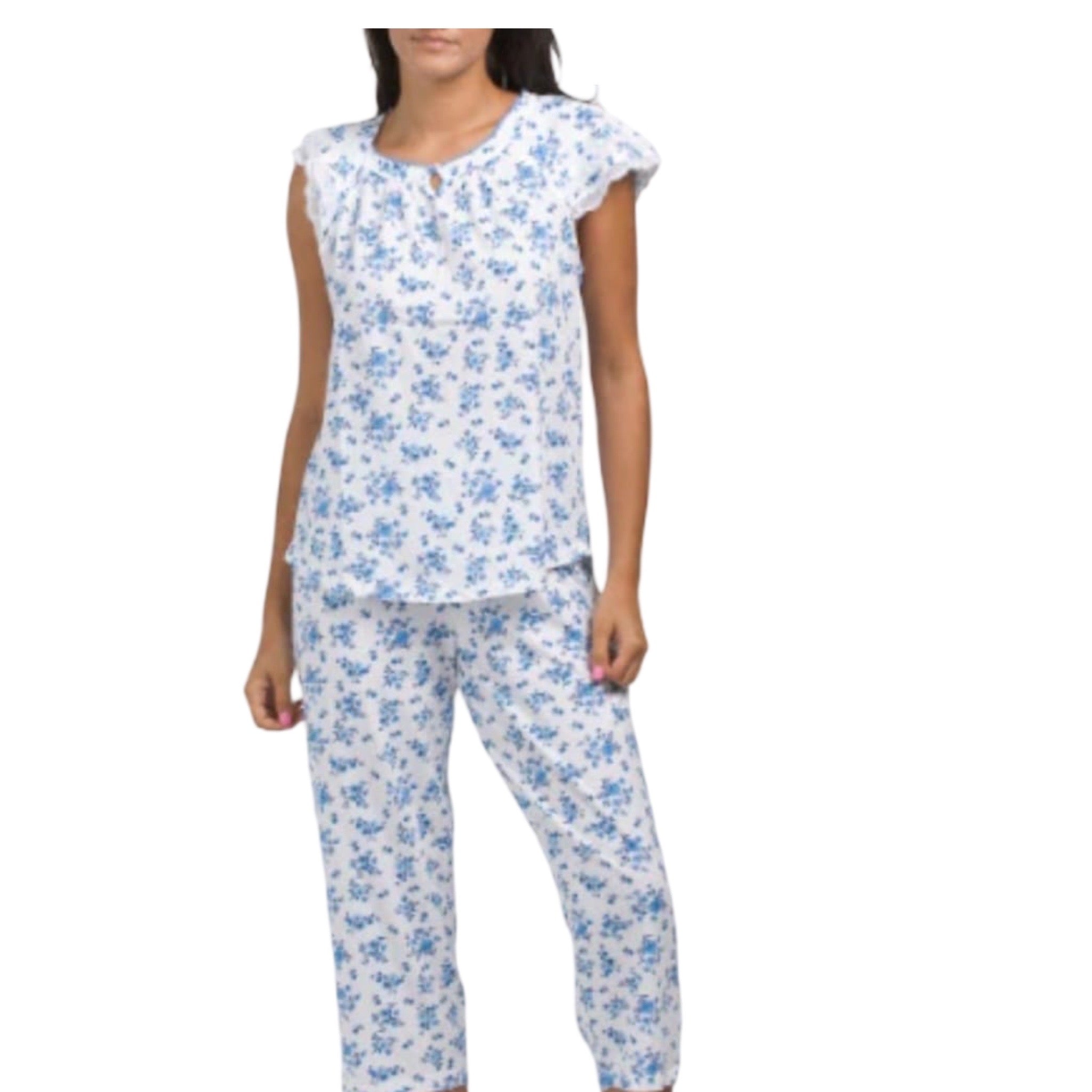 Pijama Pantalón Largo con Blusa Cerrada sin Manga 558915 Sophia