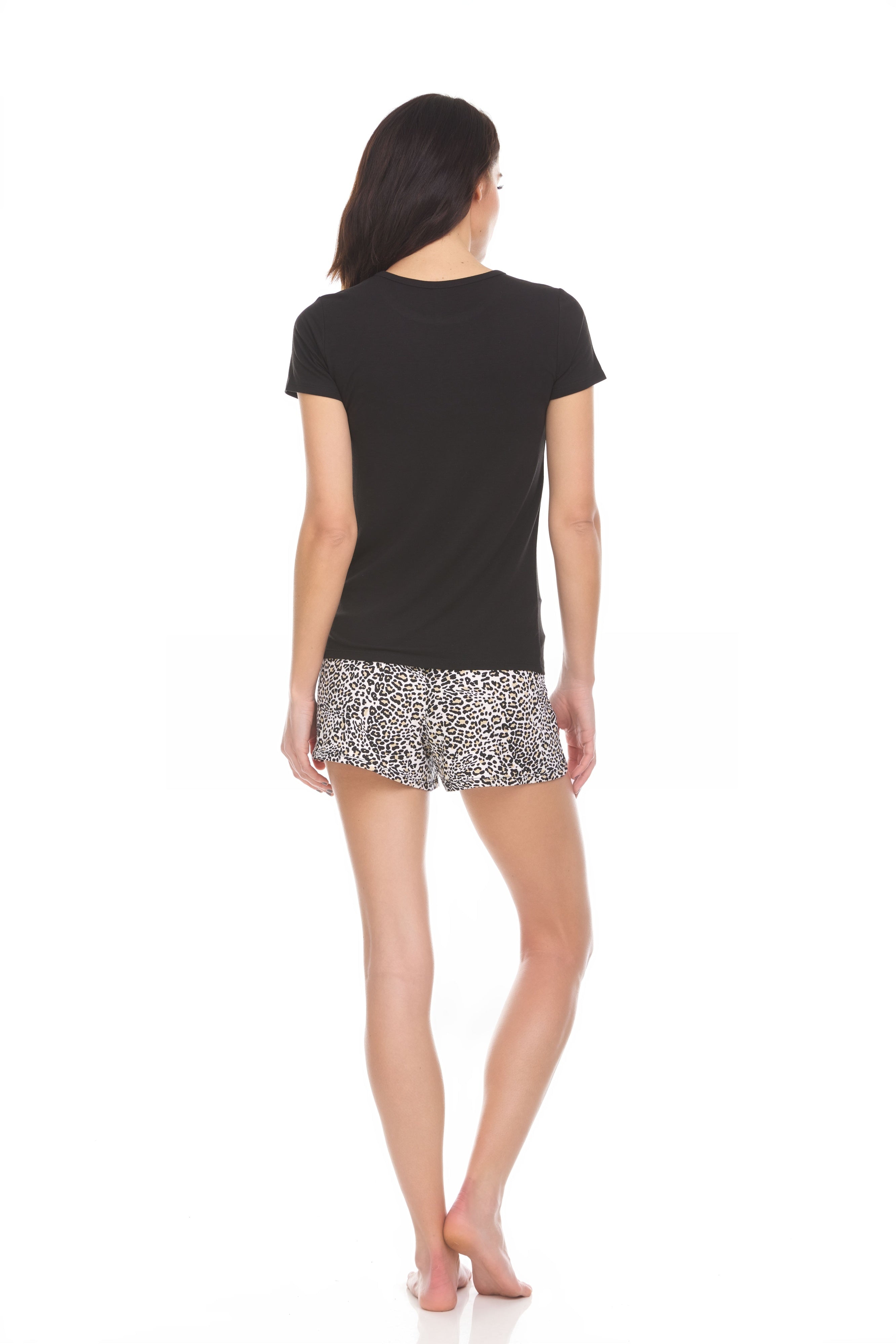 Pijama Pantalón Short y Blusa Cerrada Manga Corta Q81199 Flora Nikrooz