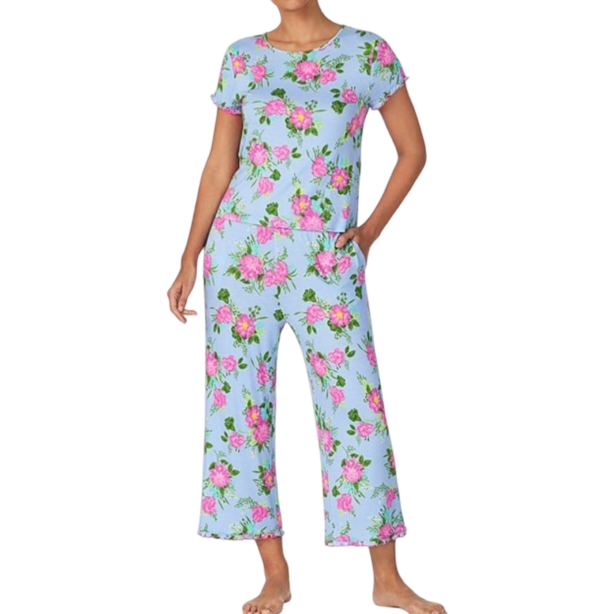 Pijama Pantalón Largo y Blusa Cerrada con Manga Corta WK70072 Forty Winks