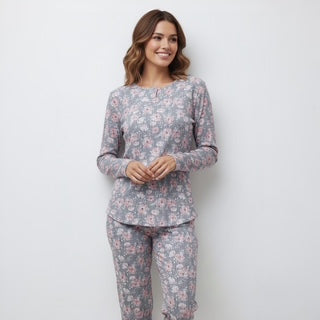 Pijama Pantalón Largo y Blusa Cerrada con Manga 3/4 558839 René Rofé