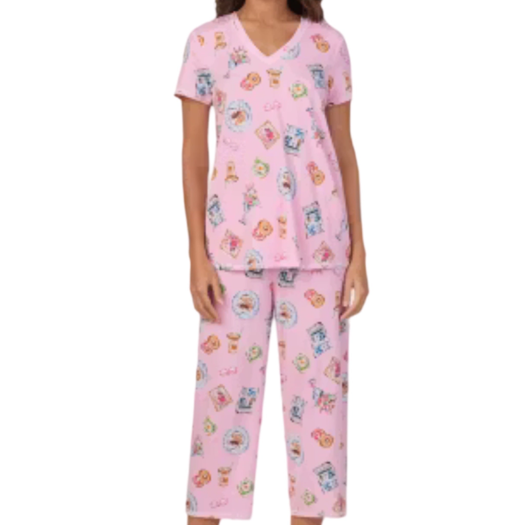 Pijama Capri Con Blusa Camisera y Manga Corta CD50008 Cuddl Duds