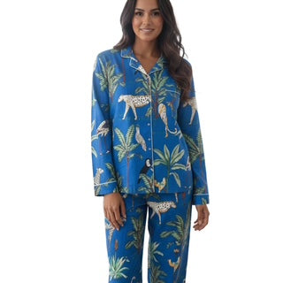 Pijama Pantalón Largo y Blusa Camisera con Botones y Manga Larga COTTON