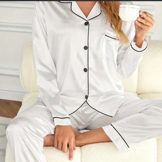Pijama Pantalón Largo y Blusa Camisera con Botones y Manga Larga FASHION