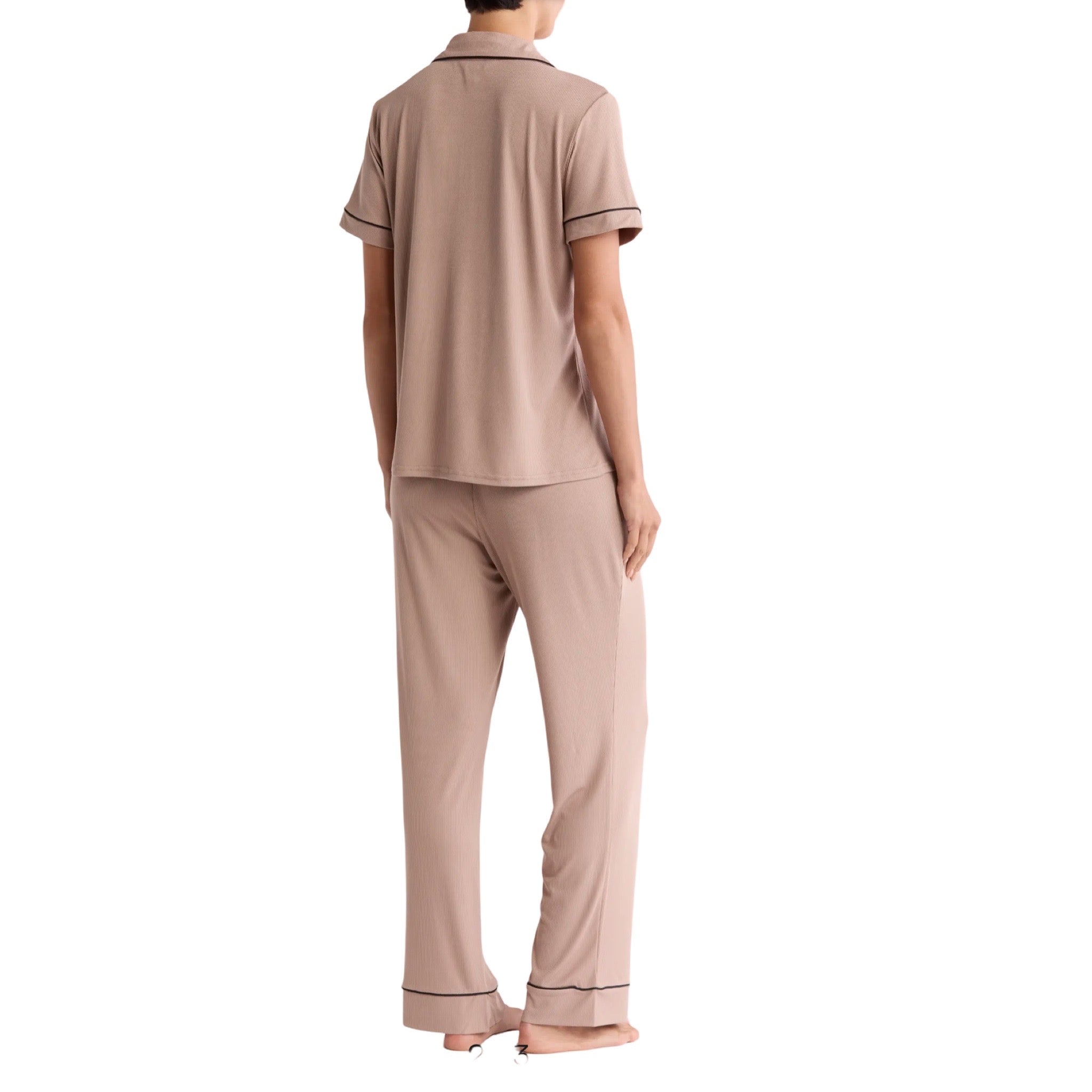 Pijama Pantalon Largo y Blusa Camisera con Botones y Manga Corta NM55 Nicole Miller