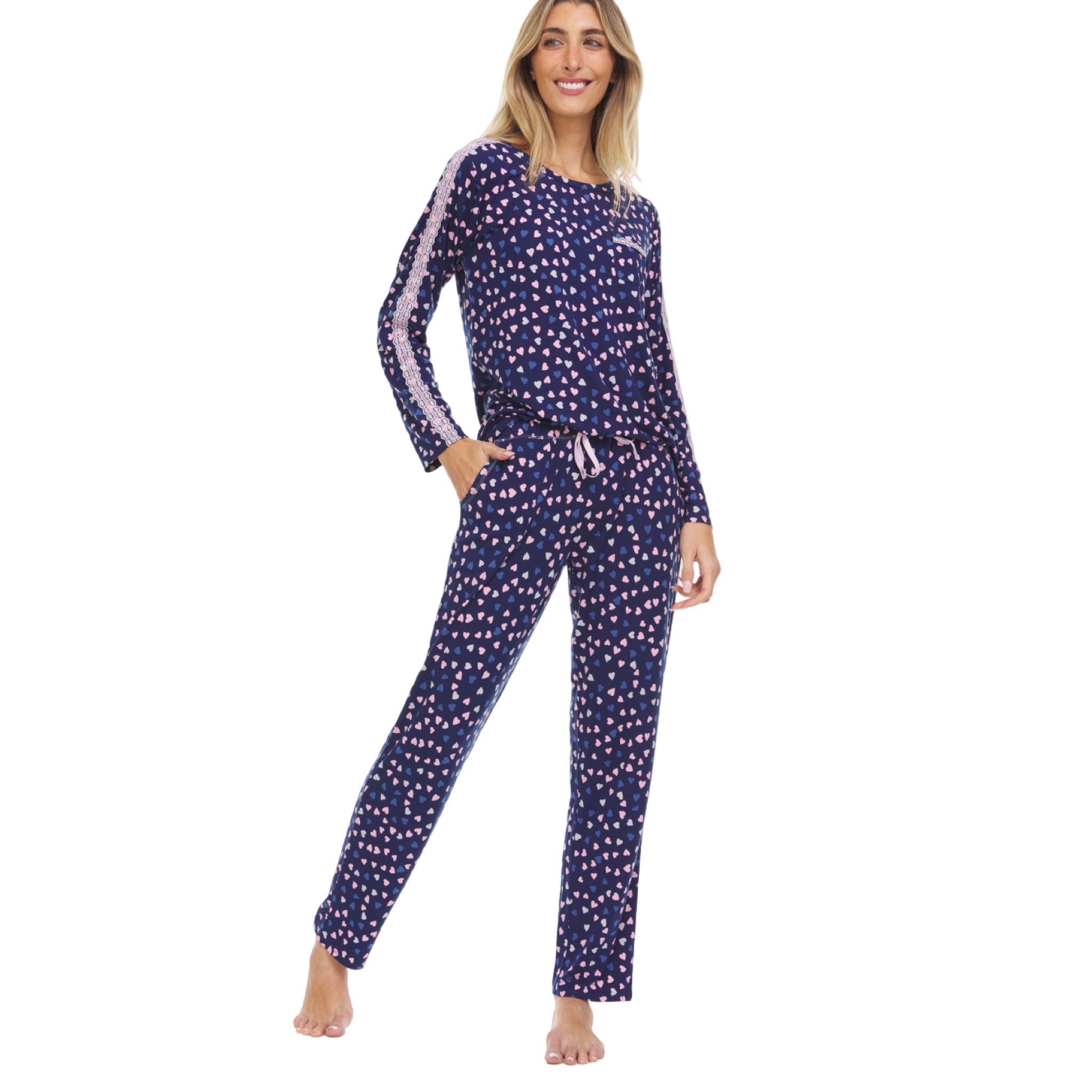 Pijama Pantalón Largo y Blusa Cerrada con Manga Larga Q81282