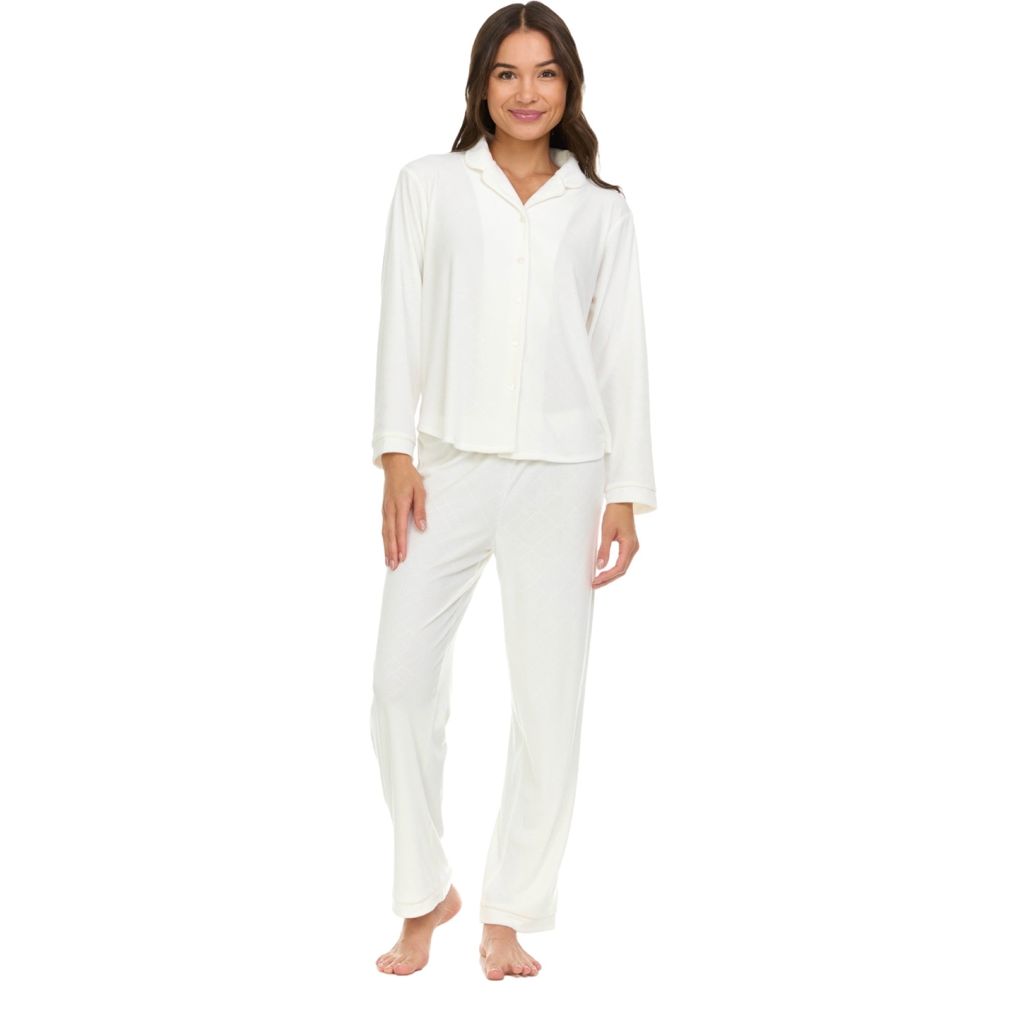 Pijama Pantalón Largo y Blusa Camisera con Botones y Manga Larga T91102 Flora Nikrooz