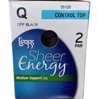 2 Pack Pantyhose Control Top Medium Support Leg 35400 Sheer Energy L'eggs