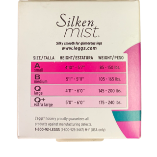 2 Pack Pantyhose Control Top Silken Mist L'eggs 93589